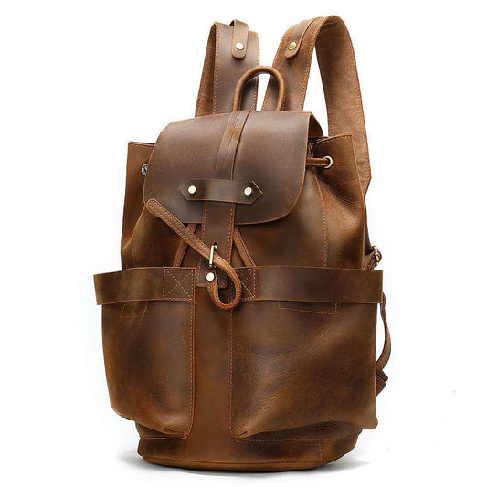 Crazy Horse Leather Travel Bag for Men and Women - Stylish & Durable