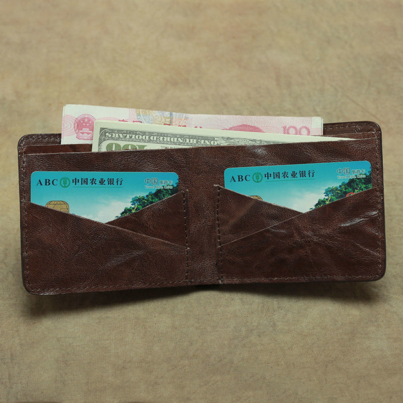 Simple Retro Vintage Leather Wallet for Timeless Style - ArtOm_farm™ LEATHER 