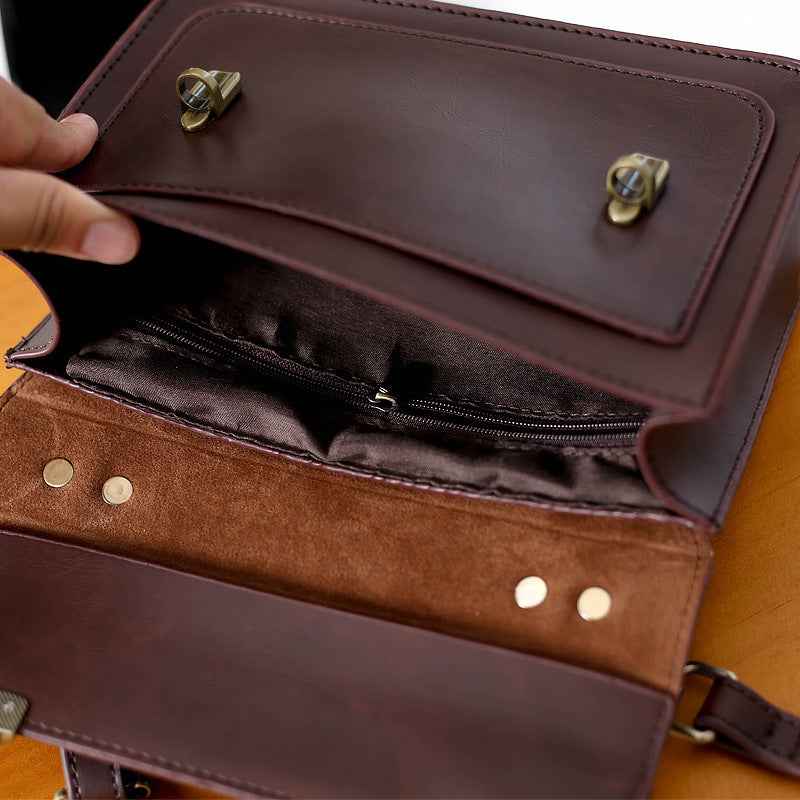 Women's Japanese Style Bag - Chic Crazy Horse Design for Functionality - ArtOm_farm™ LEATHER