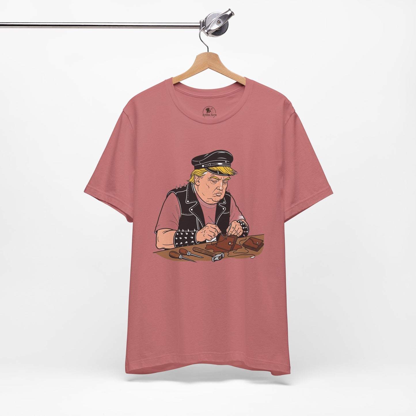Funny Graphic Tee - Unisex Humorous Shirt for Casual Wear and Unique Gift for Him - ArtOm_farm™ LEATHER 