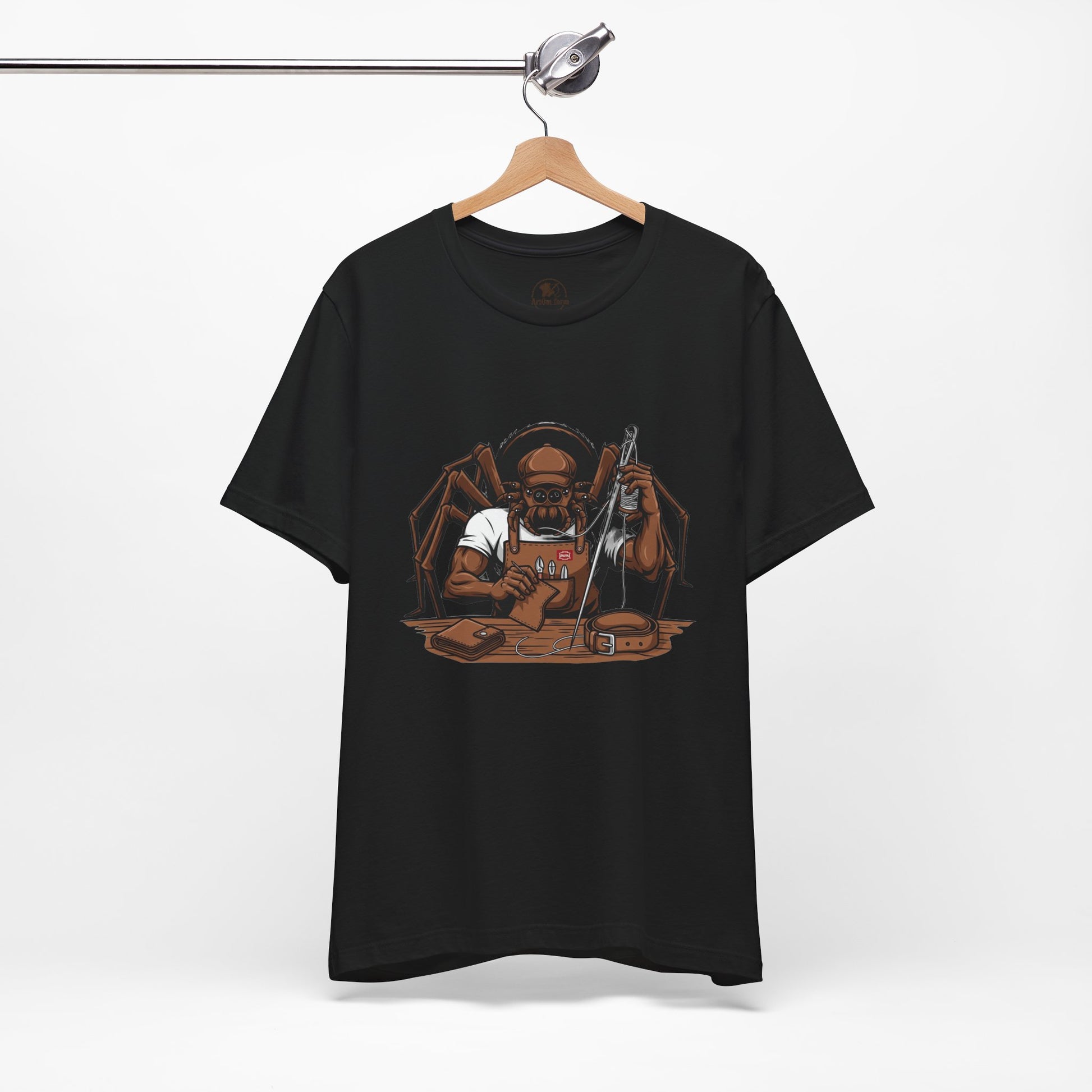 Spider-Man Graphic Tee for Unisex, Fun Short Sleeve Jersey Top, Perfect Gift for Comic Lovers, Casual Wear, Halloween Costume Essential - ArtOm_farm™ LEATHER 