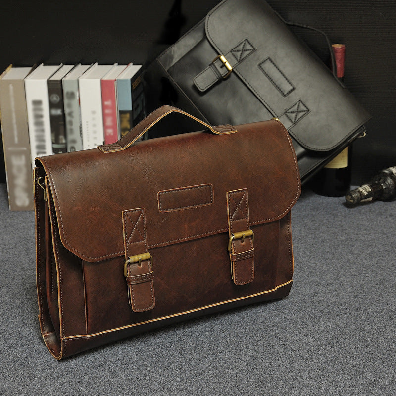 Crazy Horse Leather Handbag - Original 2025 Explosion Design Male Business Briefcase and Classic Single Shoulder Bag - ArtOm_farm™ LEATHER 
