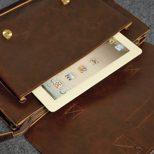 Crazy Horse Leather Handbag - Original 2025 Explosion Design Male Business Briefcase and Classic Single Shoulder Bag - ArtOm_farm™ LEATHER 