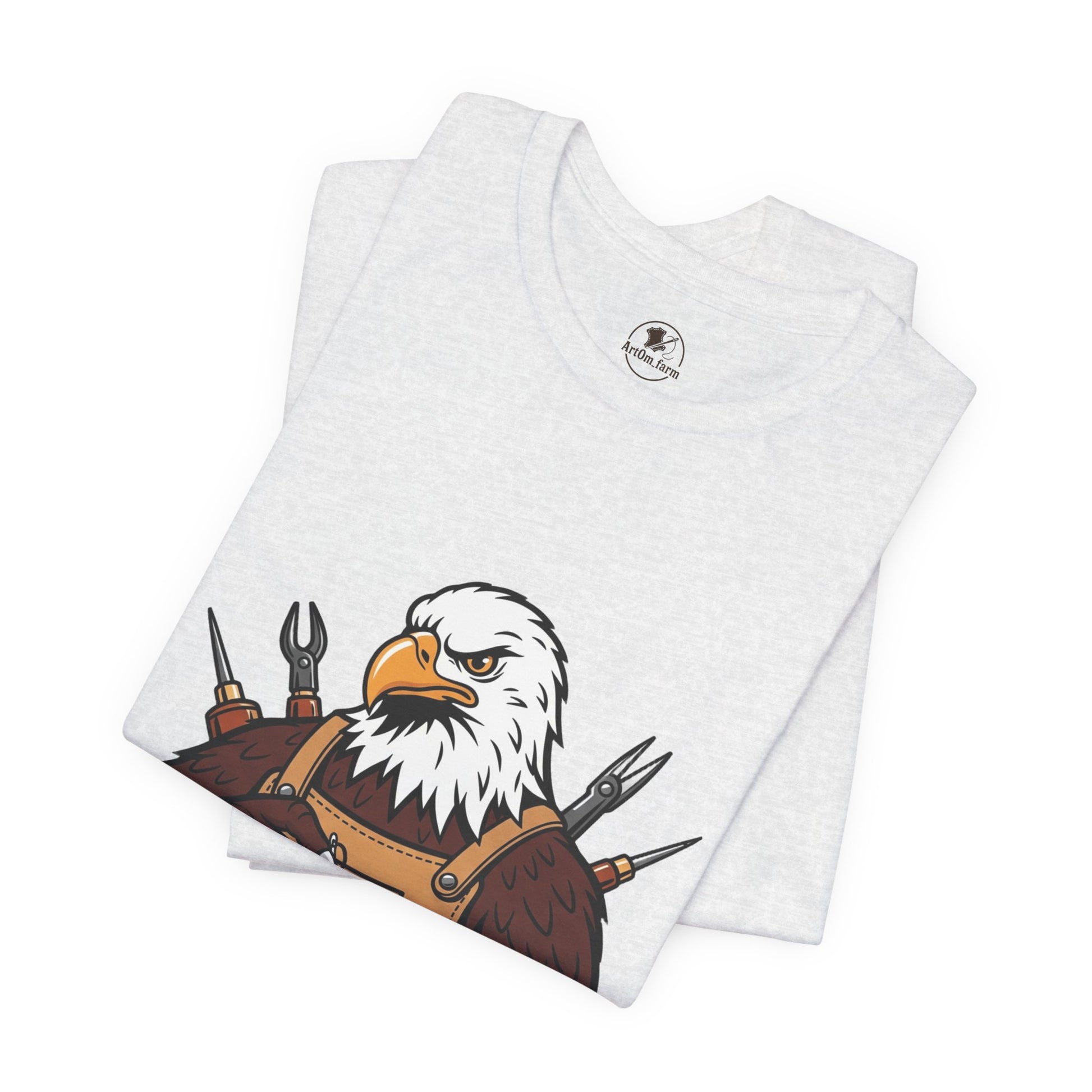 Crafty Eagle DIY Shirt - Unisex Tee for Crafters, Eagle Graphic Design, Gift for Men and Women - ArtOm_farm™ LEATHER