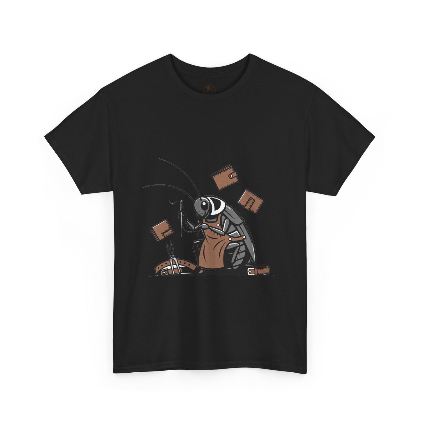 Cockroach Baker Unisex Heavy Cotton Tee - Funny Graphic Tee for Animal Lovers and Home Cooks, Unique Gift Idea - ArtOm_farm™ LEATHER