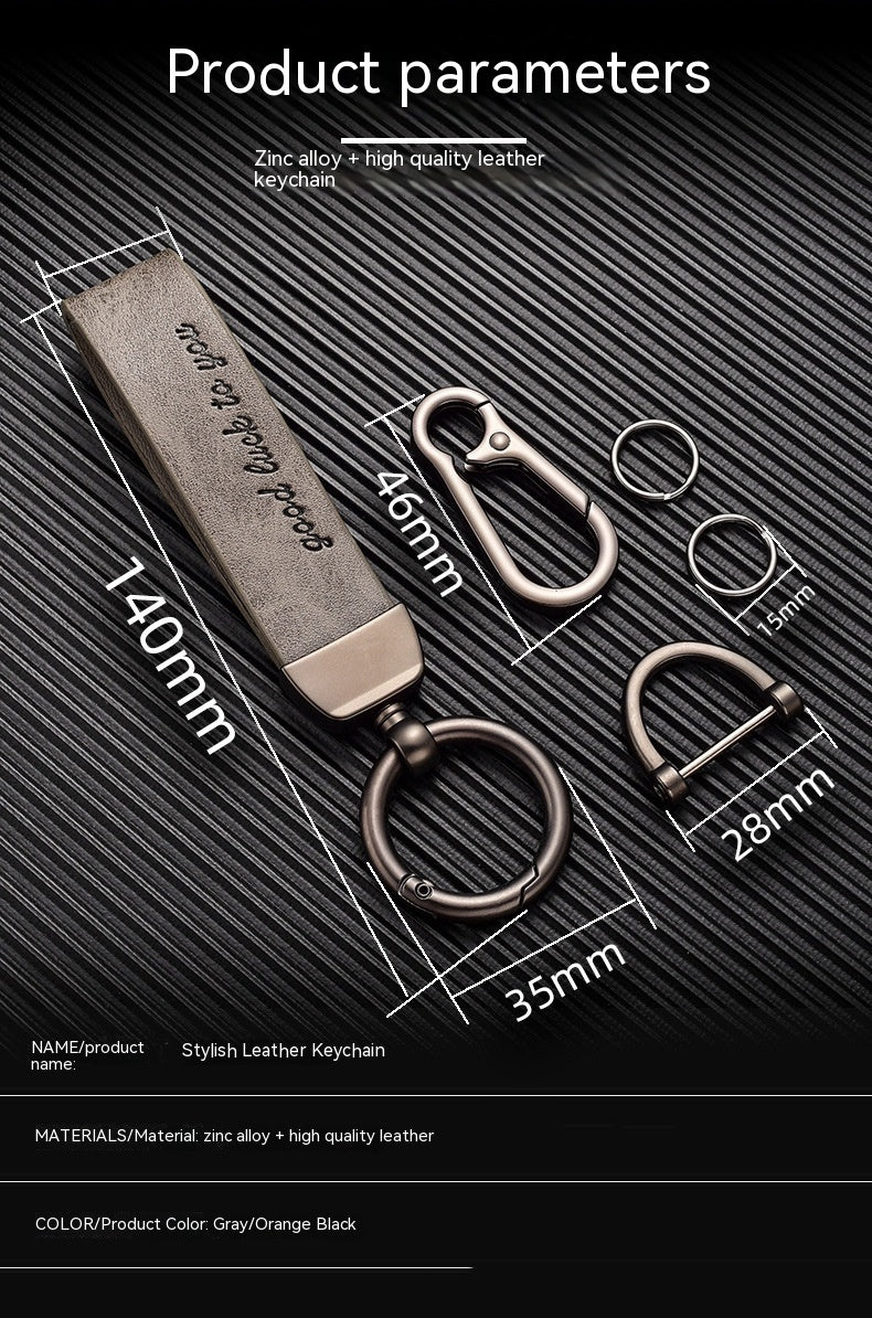 Car Key Ring Pendant in Crazy Horse Leather for a Stylish Touch - ArtOm_farm™ LEATHER 