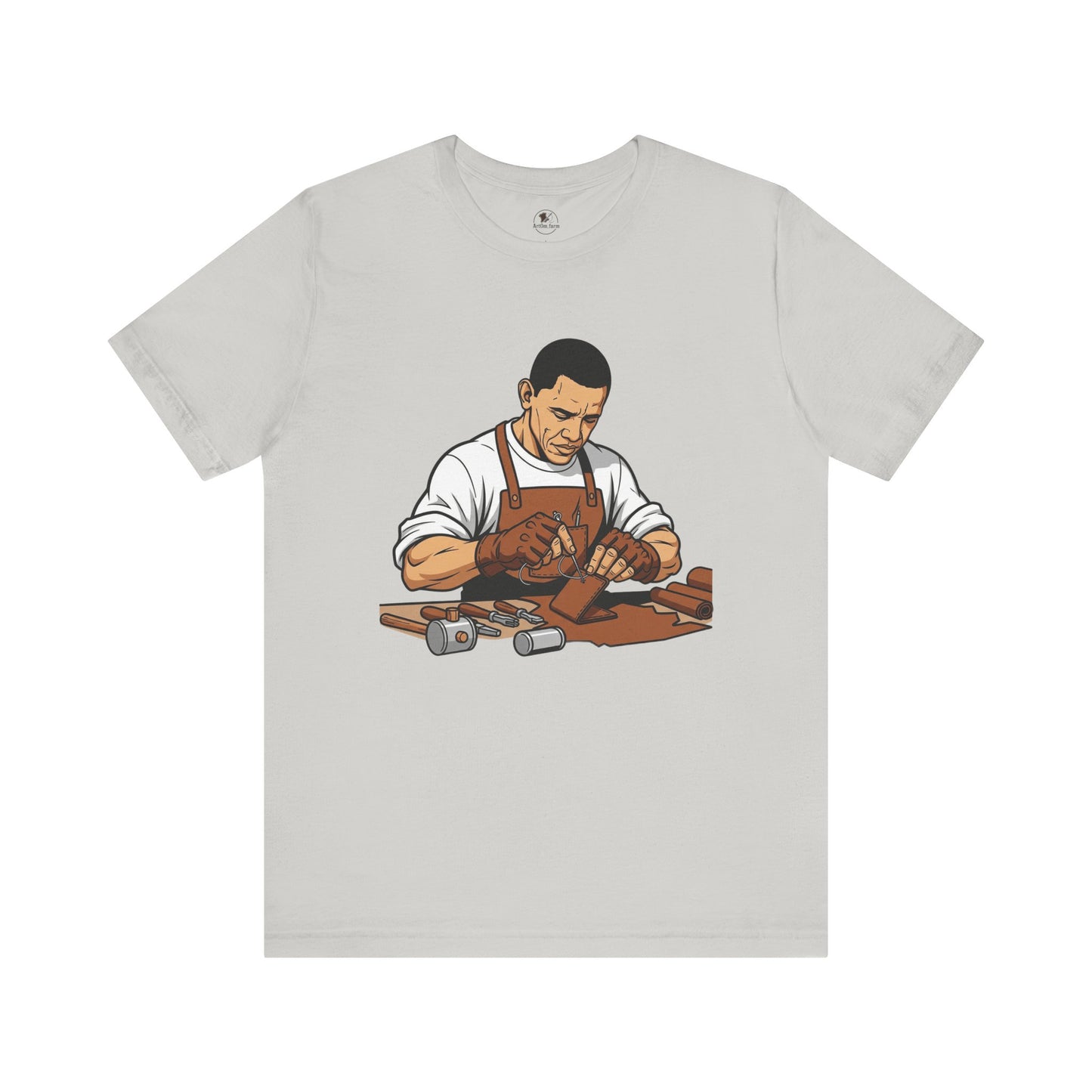 Craftsman Tee for Art Lovers - Unisex Shirt, Handyman Gift for Woodworking Enthusiasts, Perfect Father's Day Gift - ArtOm_farm™ LEATHER