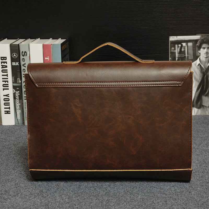 Crazy Horse Leather Briefcase for Men - Timeless Style and Durability - ArtOm_farm™ LEATHER