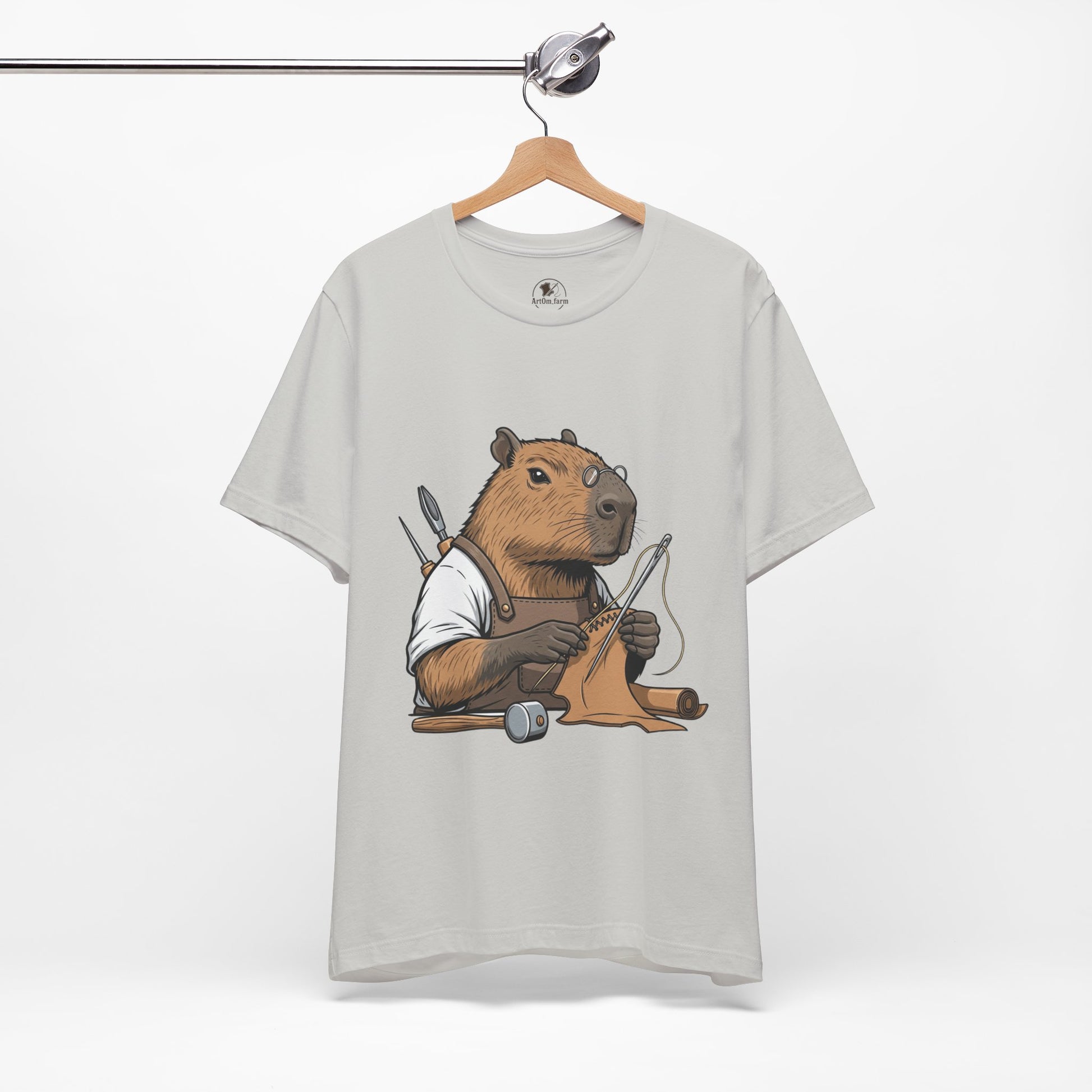 Crafty Beaver T-Shirt - Cute Animal Graphic Tee for Nature Lovers, Eco-Friendly Casual Wear - ArtOm_farm™ LEATHER 