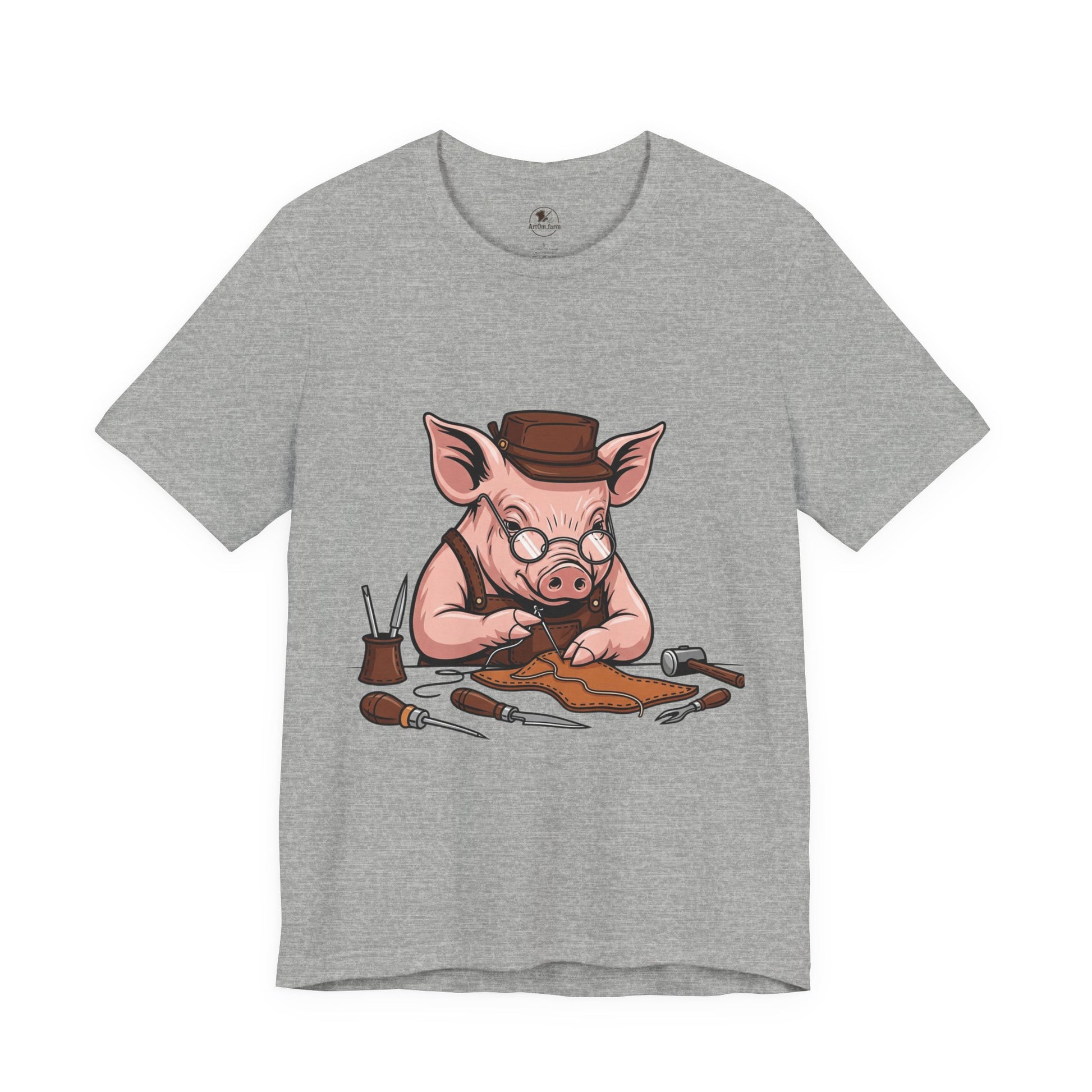Pig Carver Tee - Funny Pig Shirt for Animal Lovers, Unique Crafting Humor Apparel, Perfect Farm Style Gift - ArtOm_farm™ LEATHER 