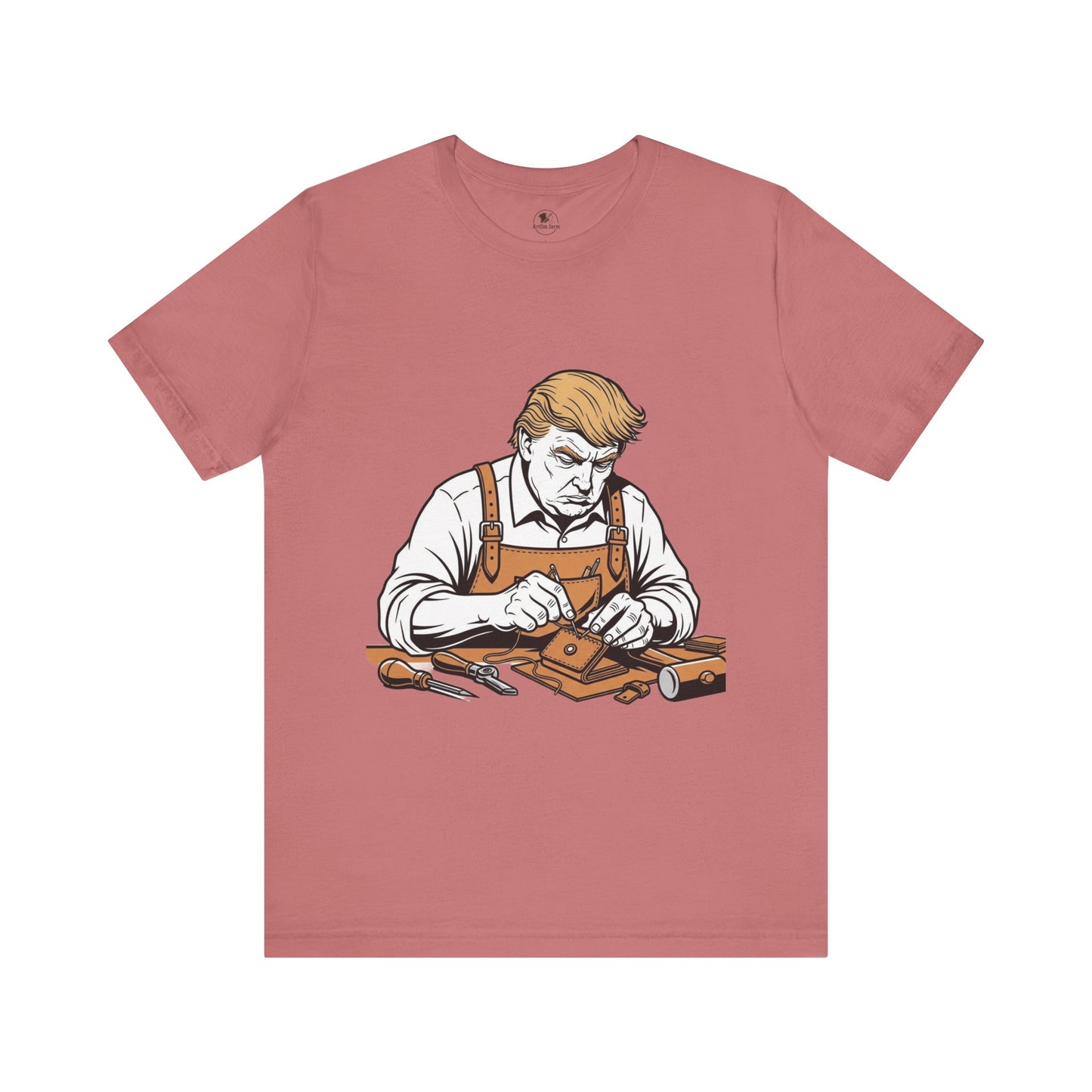 Craftsman Graphic Tee - Workshop T-Shirt for Hobbyists, Unisex Short Sleeve Father's Day Apparel, Artisan Merch - ArtOm_farm™ LEATHER