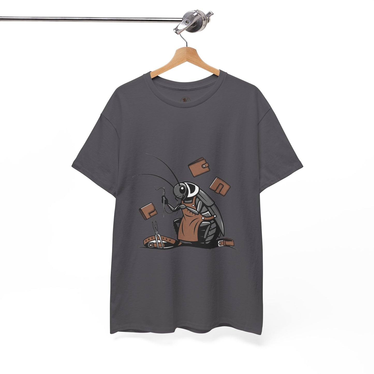 Cockroach Baker Unisex Heavy Cotton Tee - Funny Graphic Tee for Animal Lovers, Perfect Gift for Home Cooks - ArtOm_farm™ LEATHER 