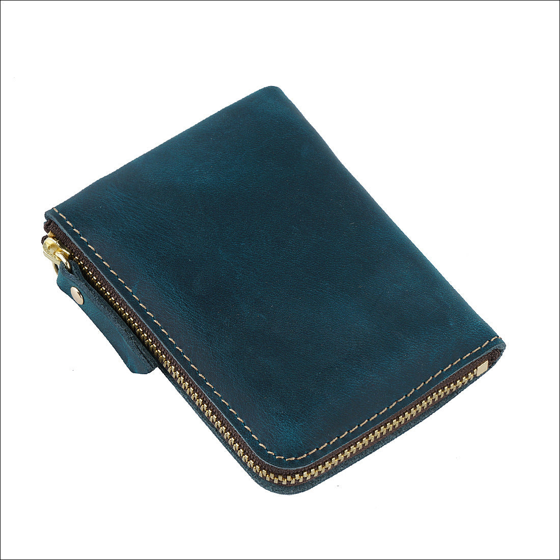 Handmade Vintage Leather Zipper Wallet - Crazy Horse Style - ArtOm_farm™ LEATHER 