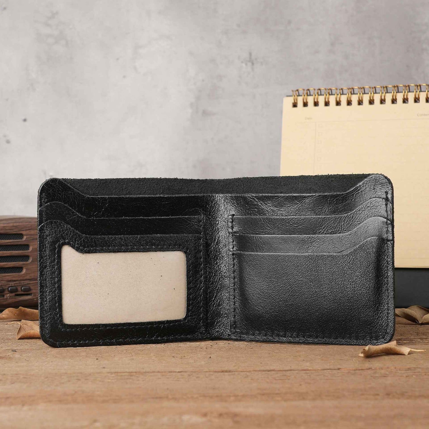 Men's Crazy Horse Leather Wallet Retro Style