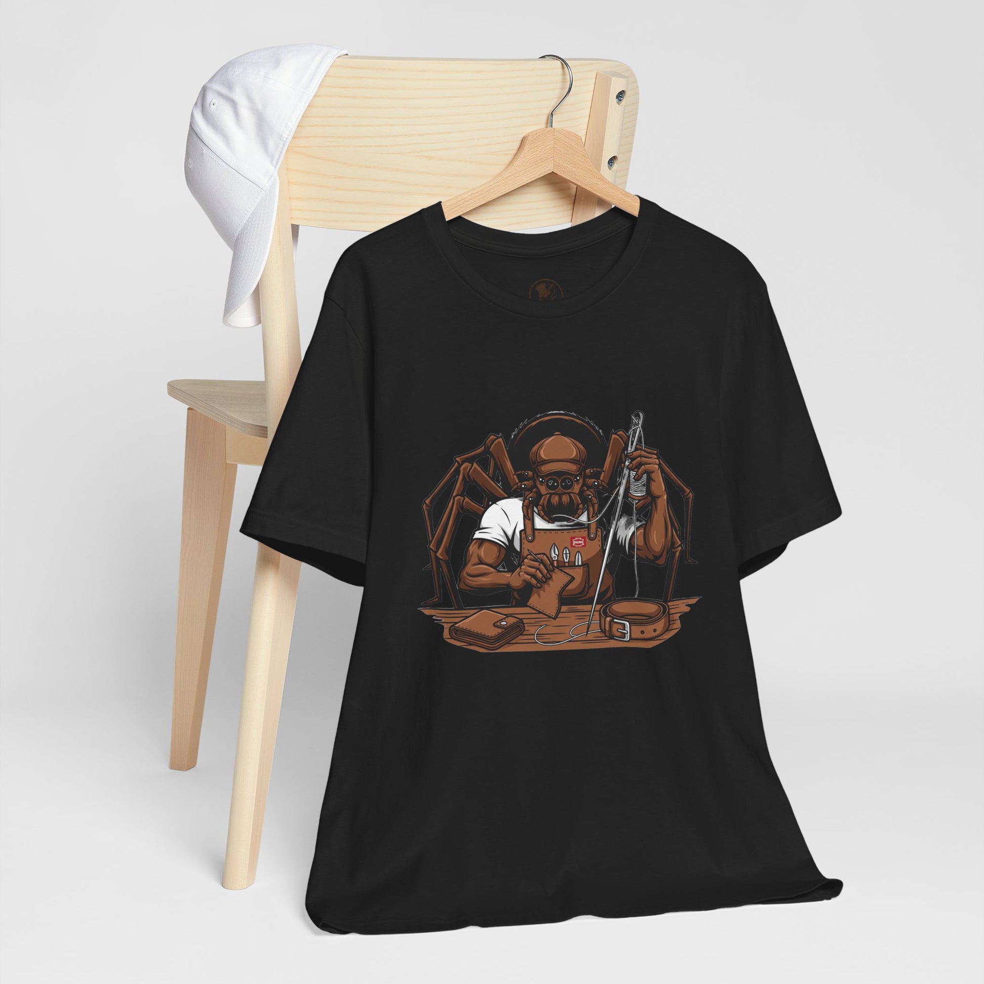 Spider-Man Graphic Tee for Unisex, Fun Short Sleeve Jersey Top, Perfect Gift for Comic Lovers, Casual Wear, Halloween Costume Essential - ArtOm_farm™ LEATHER 