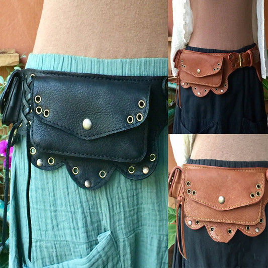 Vintage Leather Belt Wallet for Timeless Style and Functionality - ArtOm_farm™ LEATHER 