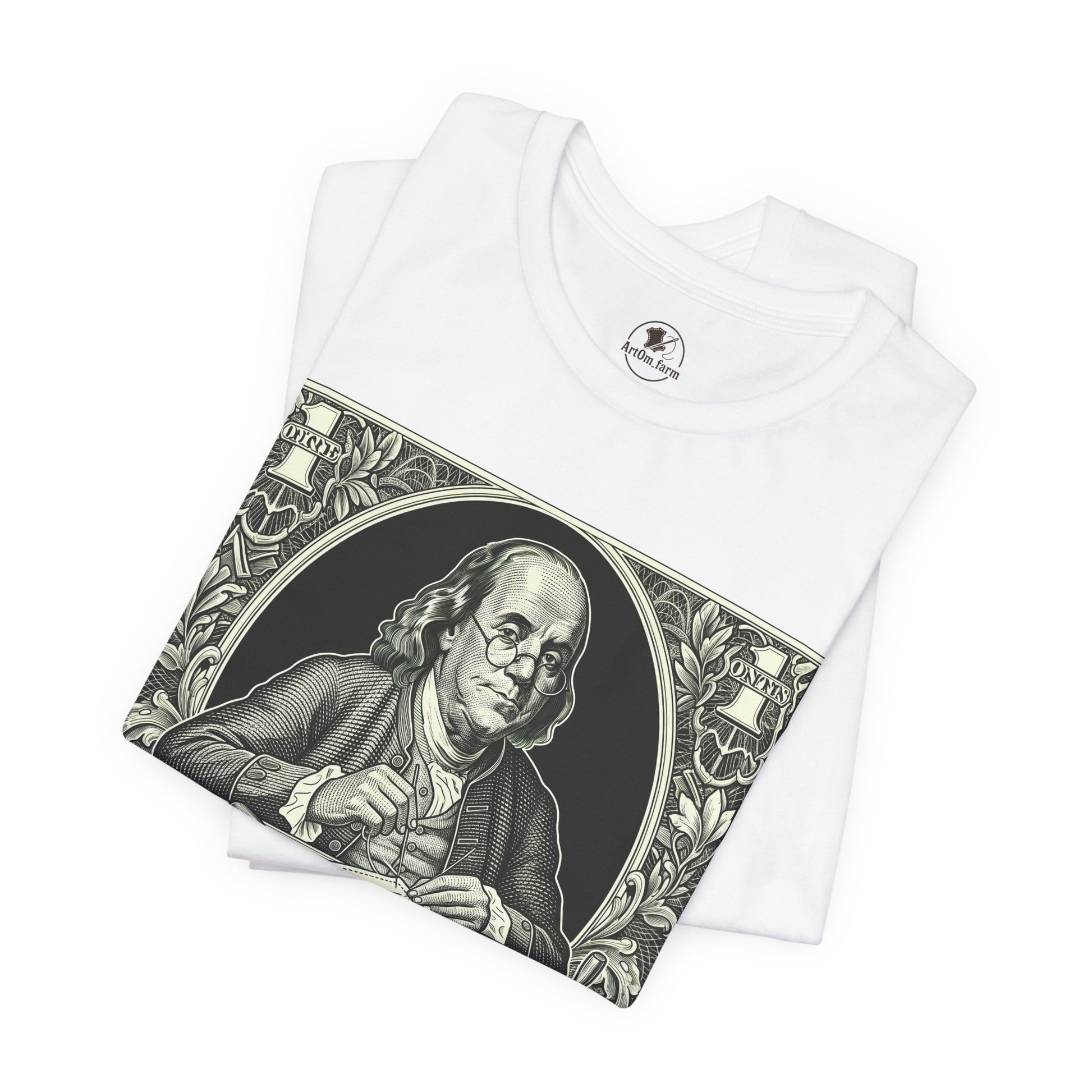 Benjamin Franklin Vintage Tee for History Lovers - Unisex Short Sleeve Shirt, Unique Teacher Gift - ArtOm_farm™ LEATHER