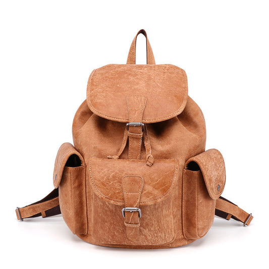 Vintage Leather Backpack - Stylish Casual Design for Everyday Use - ArtOm_farm™ LEATHER 