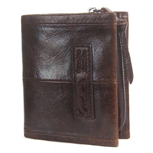 Vintage Leather Wallet for Men - Classic Style and Functionality - ArtOm_farm™ LEATHER 