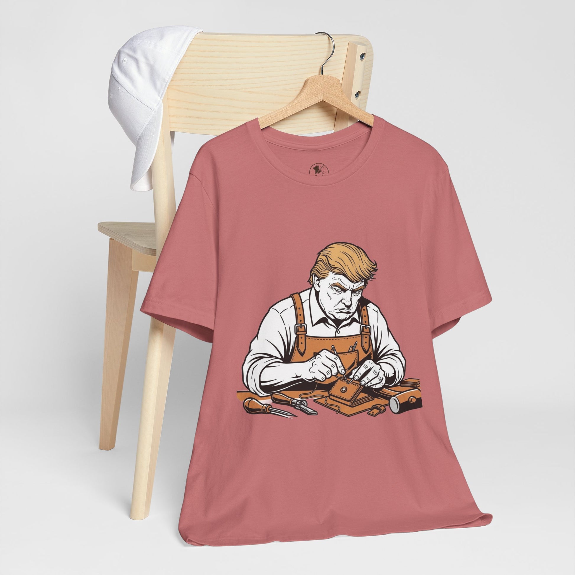Craftsman Graphic Tee - Workshop T-Shirt for Hobbyists, Unisex Short Sleeve Father's Day Apparel, Artisan Merch - ArtOm_farm™ LEATHER 