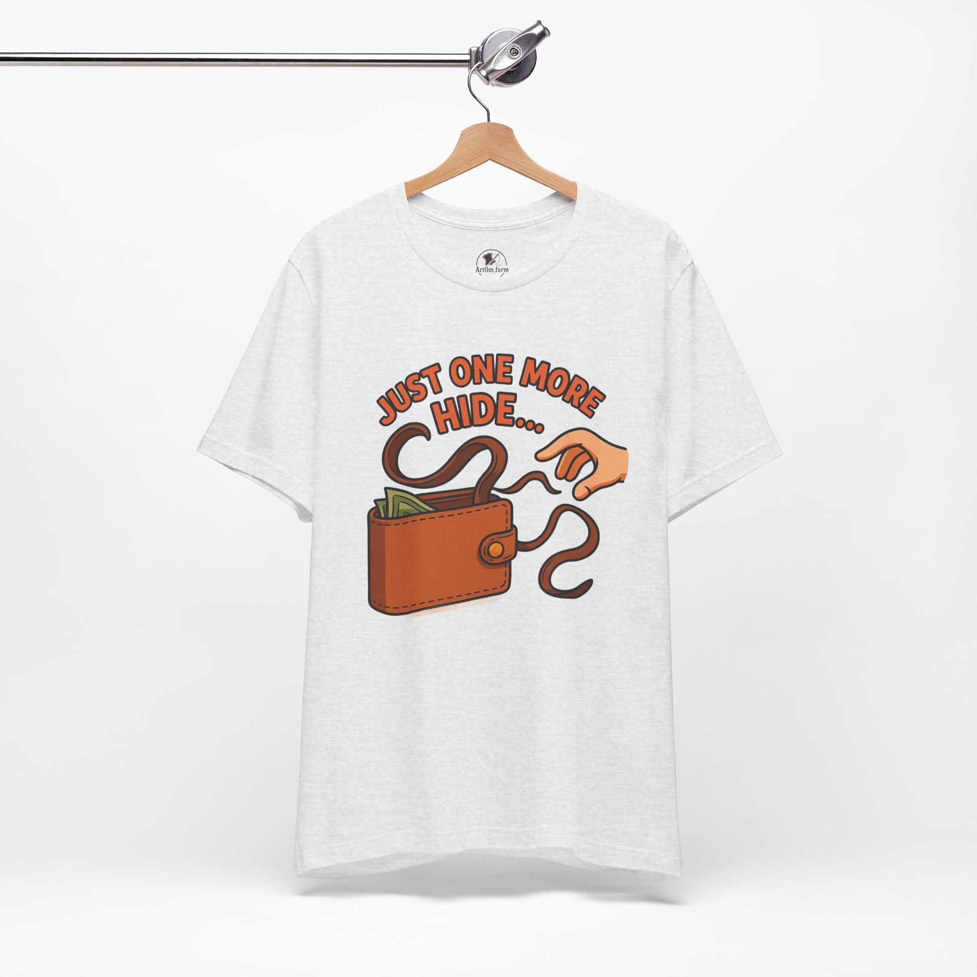 Funny Money Hide T-Shirt - Unisex Jersey Tee for Finance Lovers, Humorous Gift for Casual Wear, Perfect for Birthdays and Holidays - ArtOm_farm™ LEATHER 