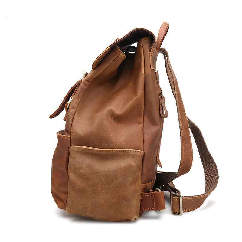 Women's Retro Leather Backpack - Stylish and Durable Vintage Design