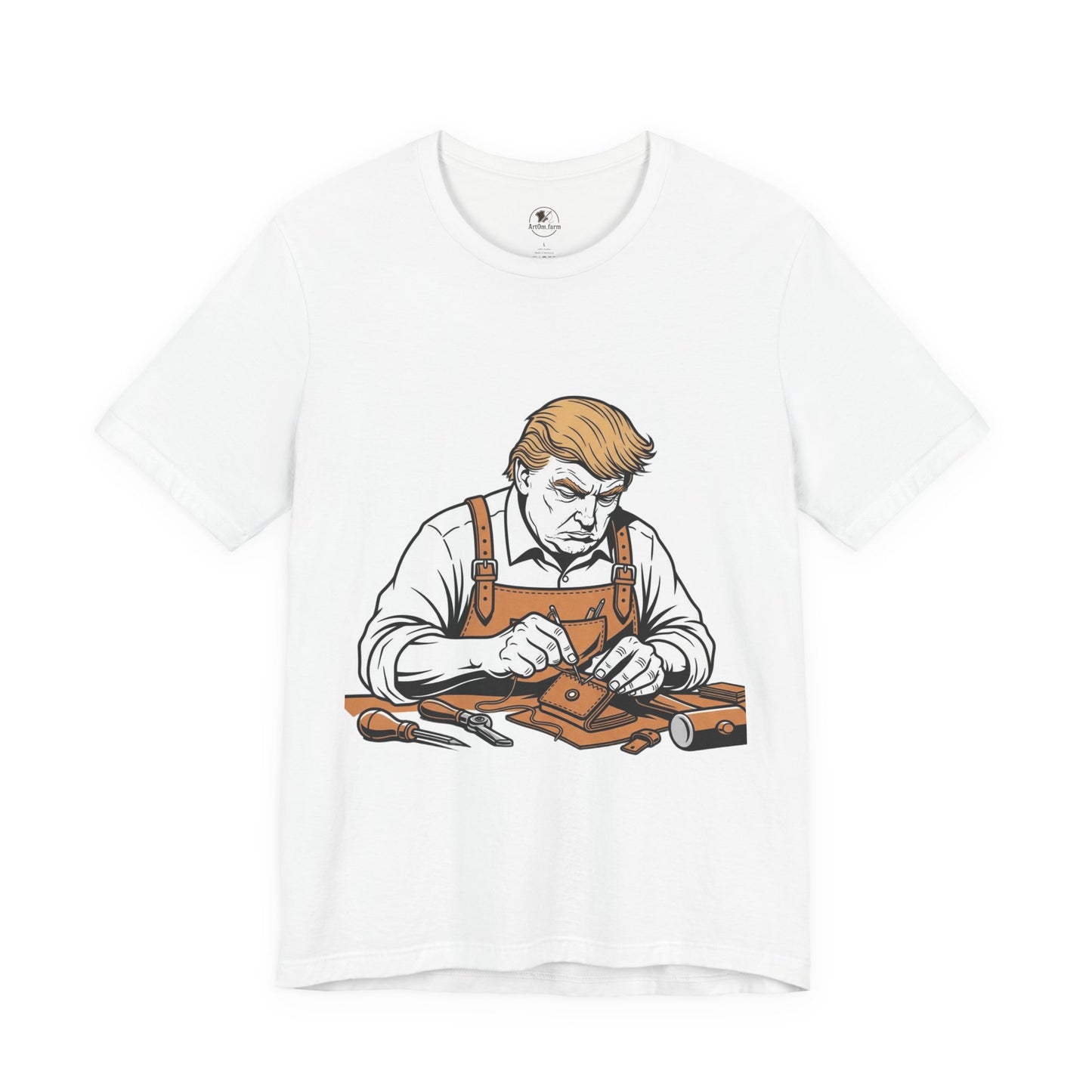 Craftsman Graphic Tee - Workshop T-Shirt for Hobbyists, Unisex Short Sleeve Father's Day Apparel, Artisan Merch - ArtOm_farm™ LEATHER