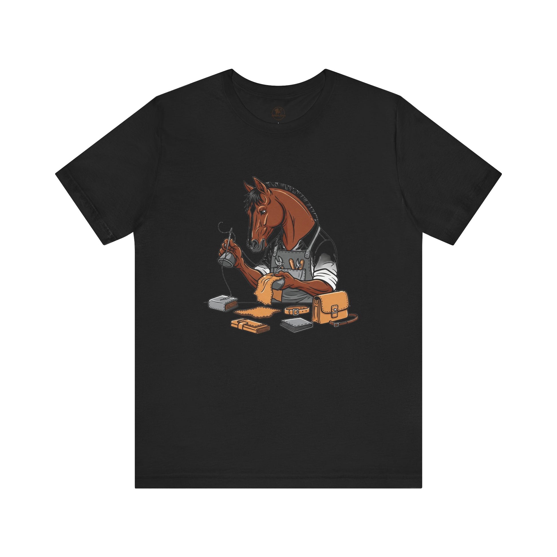 Equestrian Unisex Tee - Funny Horse Shirt for Animal Enthusiasts, Perfect Gift for Horse Lovers - ArtOm_farm™ LEATHER