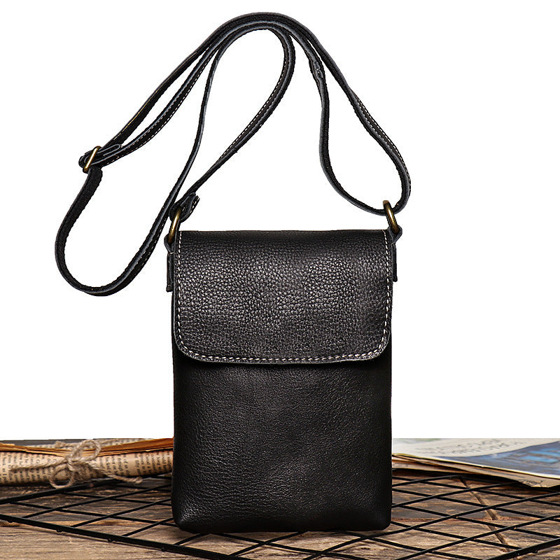 Men's Leather Shoulder Bag - Women's Crazy Horse Leather Crossbody - ArtOm_farm™ LEATHER 