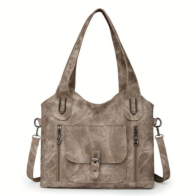Soft Leather Handbag in Vintage Soft Synthetic Leather Design - ArtOm_farm™ LEATHER 