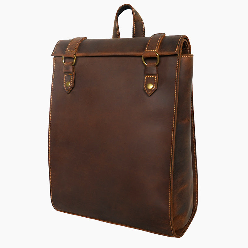 Men's Vintage Leather Backpack - Handmade Genuine Leather Bag - ArtOm_farm™ LEATHER 