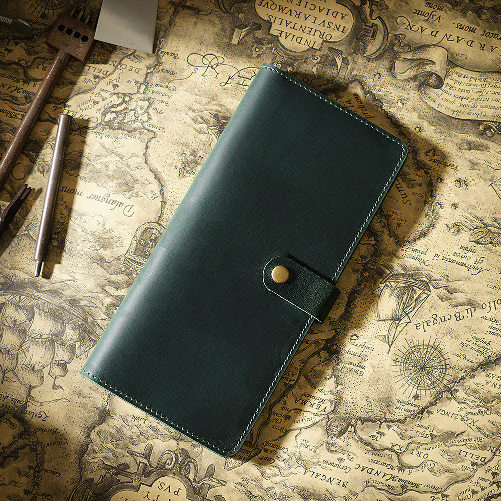 Crazy Horse Leather Wallet for Women - Multi-functional Retro Purse & Men's Long Clutch - ArtOm_farm™ LEATHER 