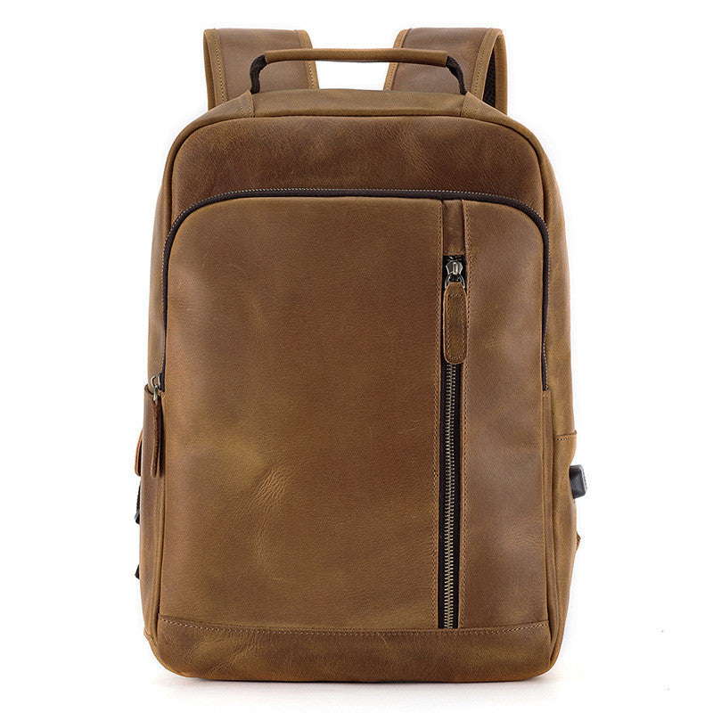 Men's Crazy Horse Leather Backpack - Large Capacity Durable Design - ArtOm_farm™ LEATHER 