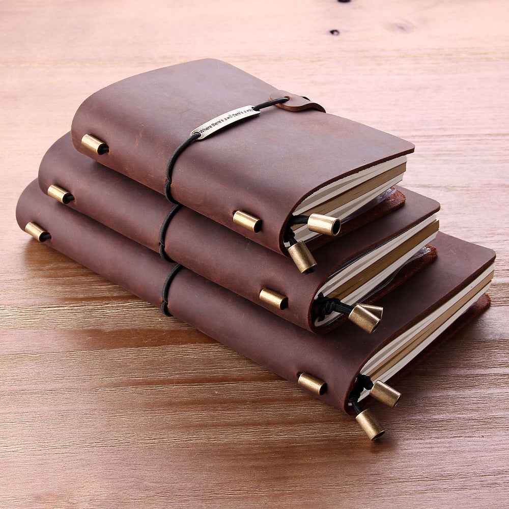 Traveler's Crazy Horse Leather Notebook - Premium Quality for Adventurers - ArtOm_farm™ LEATHER