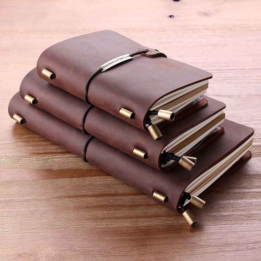 Traveler's Crazy Horse Leather Notebook - Premium Quality for Adventurers - ArtOm_farm™ LEATHER