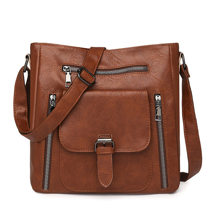 Soft Leather Handbag in Vintage Soft Synthetic Leather Design - ArtOm_farm™ LEATHER 