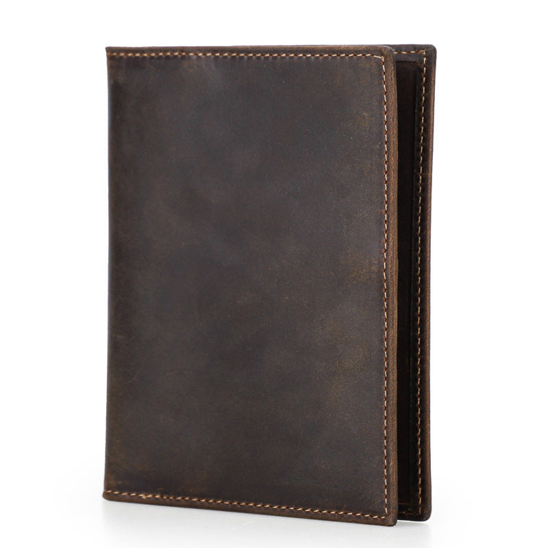 Brown leather wallet on a white background