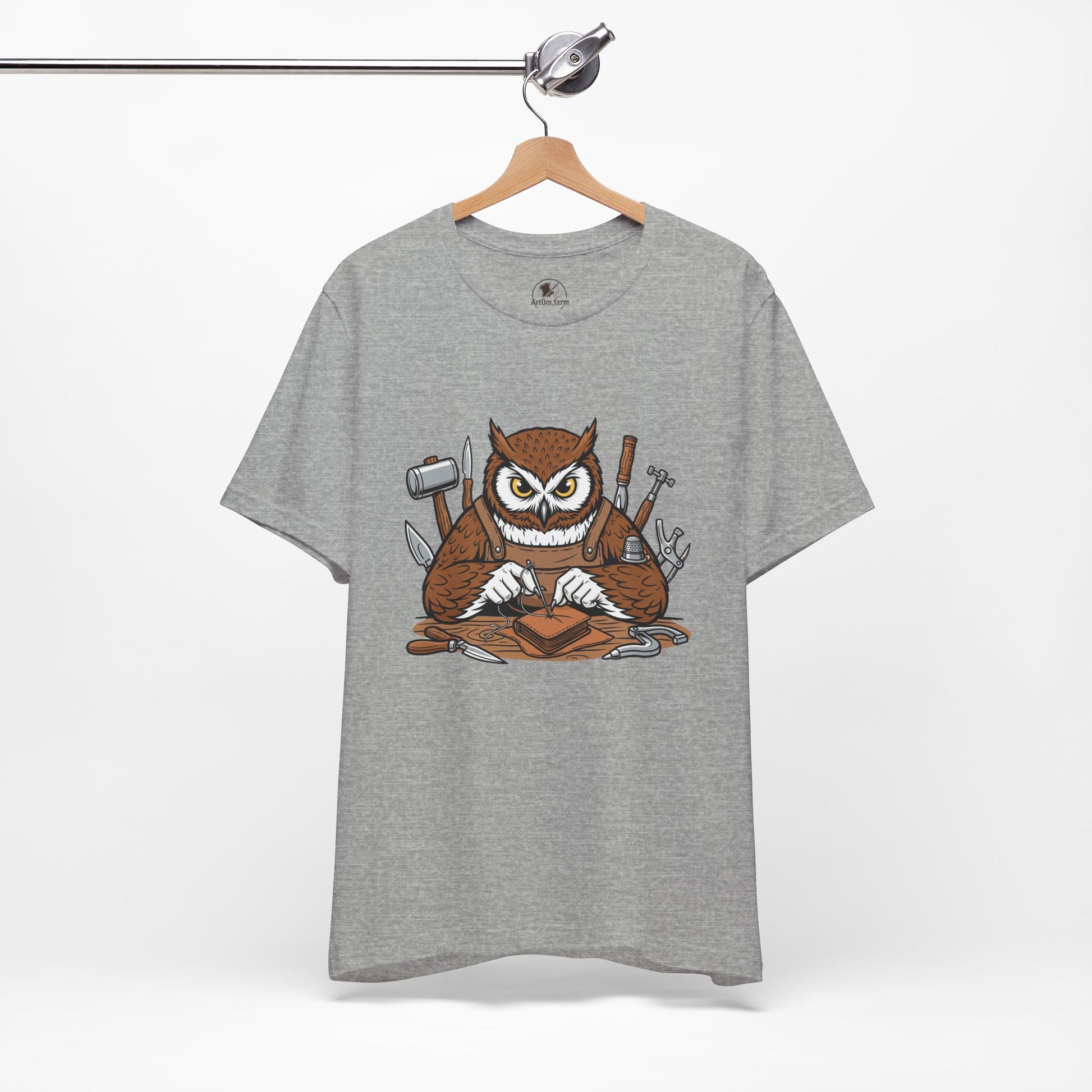 Owl Artisan Tee - Perfect Gift for Craft Lovers and Nature Enthusiasts, Handmade Casual Wear - ArtOm_farm™ LEATHER 