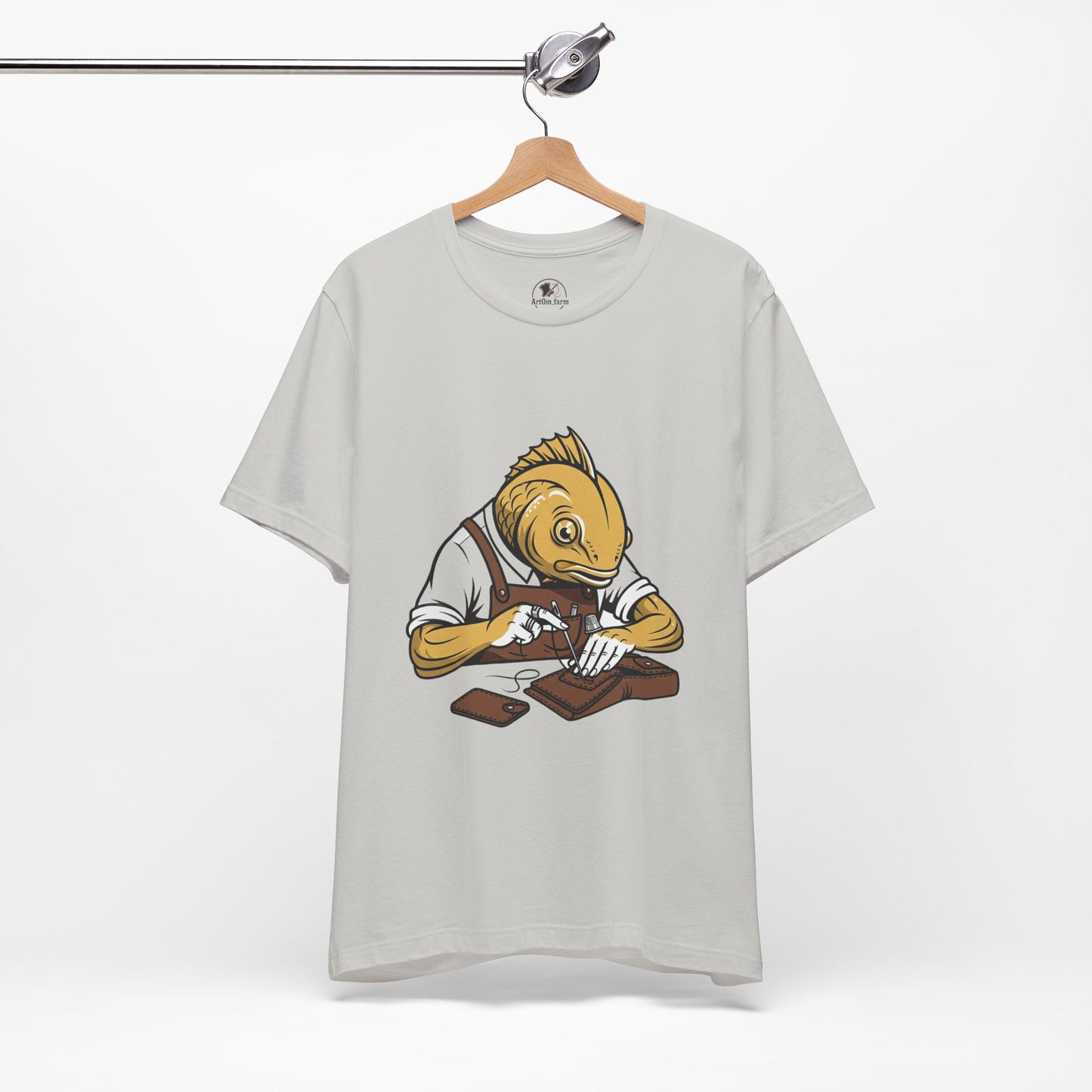 Creative Fish Artist Tee - Unique Graphic Tee for Art Lovers, Eco-Friendly Casual Wear - ArtOm_farm™ LEATHER 