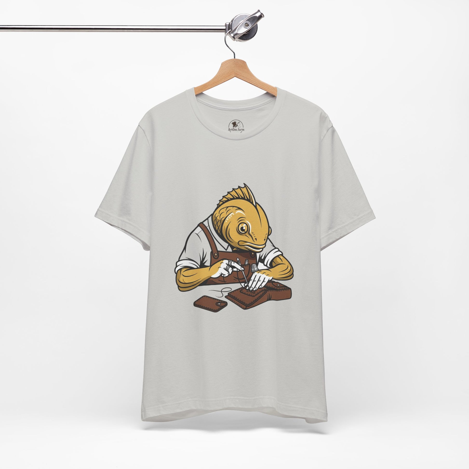 Creative Fish Artist Tee - Unique Graphic Tee for Art Lovers, Eco-Friendly Casual Wear - ArtOm_farm™ LEATHER 