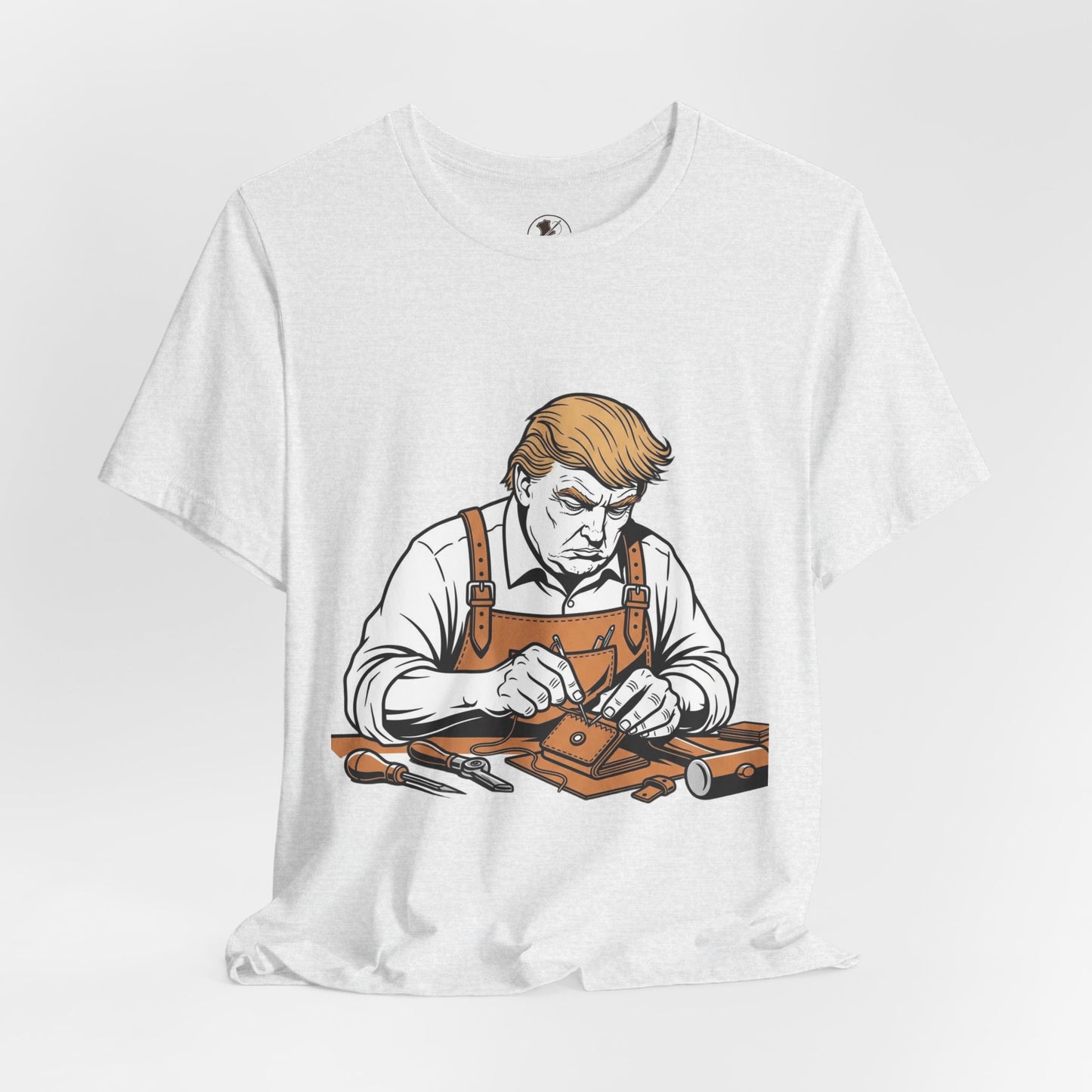 Craftsman Graphic Tee - Workshop T-Shirt for Hobbyists, Unisex Short Sleeve Father's Day Apparel, Artisan Merch - ArtOm_farm™ LEATHER 