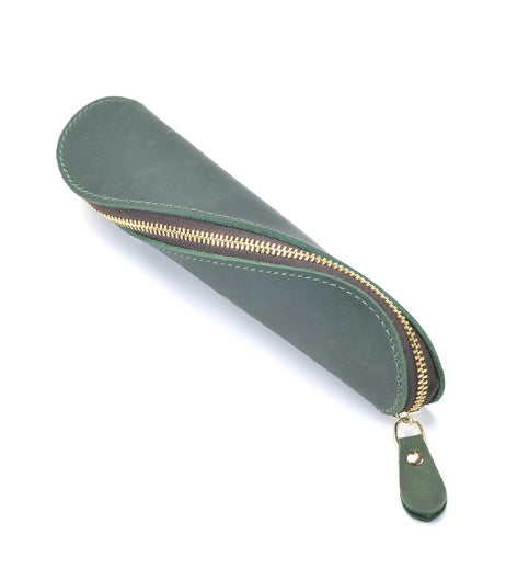 Vintage Leather Pencil Case - Timeless Style Meets Functionality - ArtOm_farm™ LEATHER 