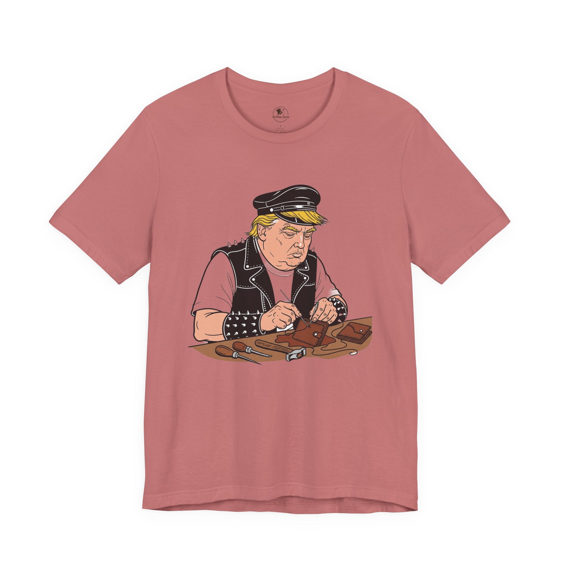Funny Graphic Tee - Unisex Humorous Shirt for Casual Wear and Unique Gift for Him - ArtOm_farm™ LEATHER 