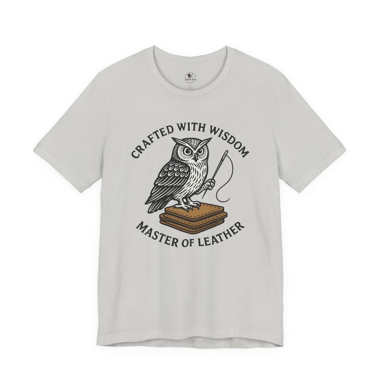 Wise Owl Unisex Tee - Unique Animal Design, Eco-Friendly Apparel for Crafters and Style Enthusiasts - ArtOm_farm™ LEATHER 