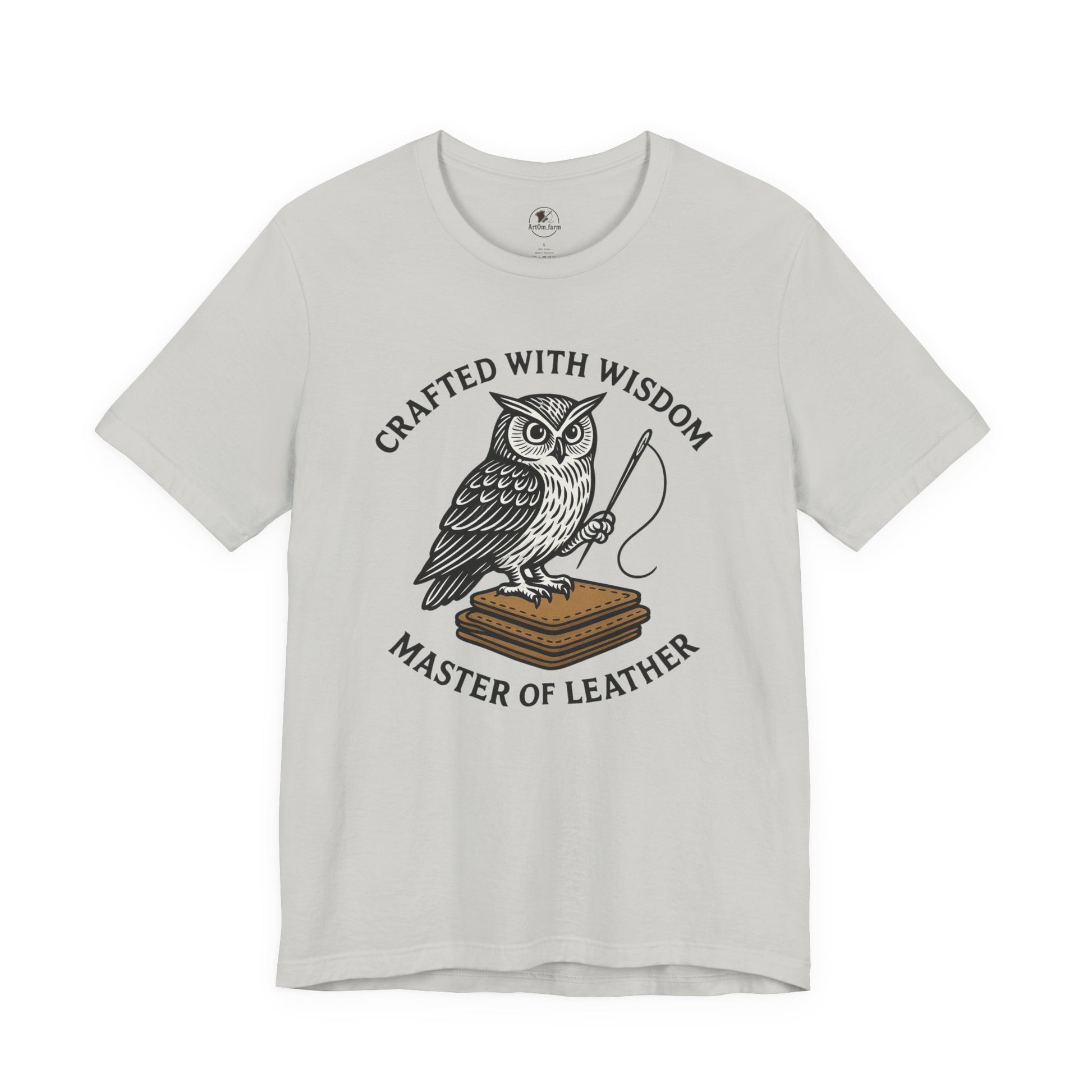 Wise Owl Unisex Tee - Unique Animal Design, Eco-Friendly Apparel for Crafters and Style Enthusiasts - ArtOm_farm™ LEATHER 