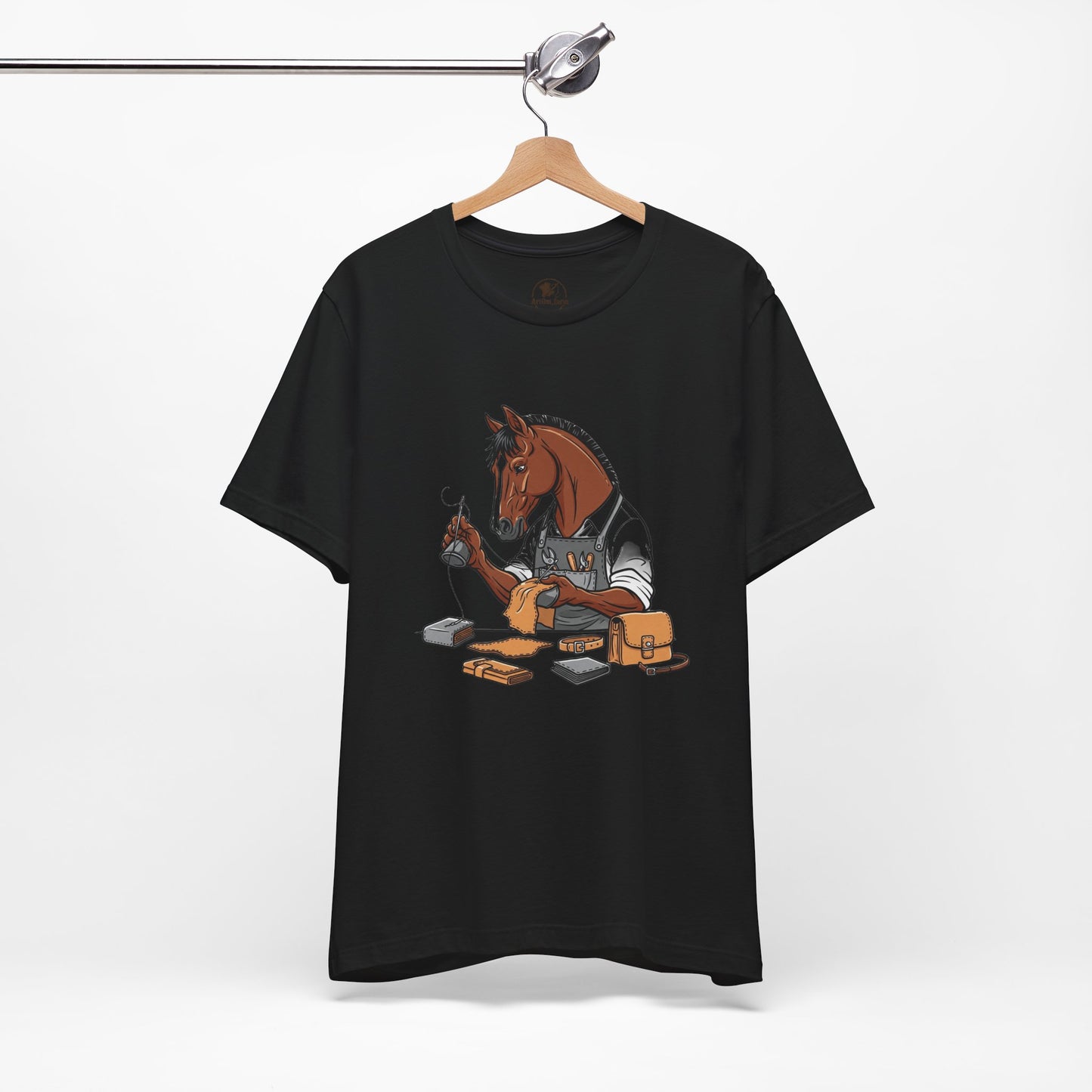 Equestrian Unisex Tee - Funny Horse Shirt for Animal Enthusiasts, Perfect Gift for Horse Lovers - ArtOm_farm™ LEATHER 