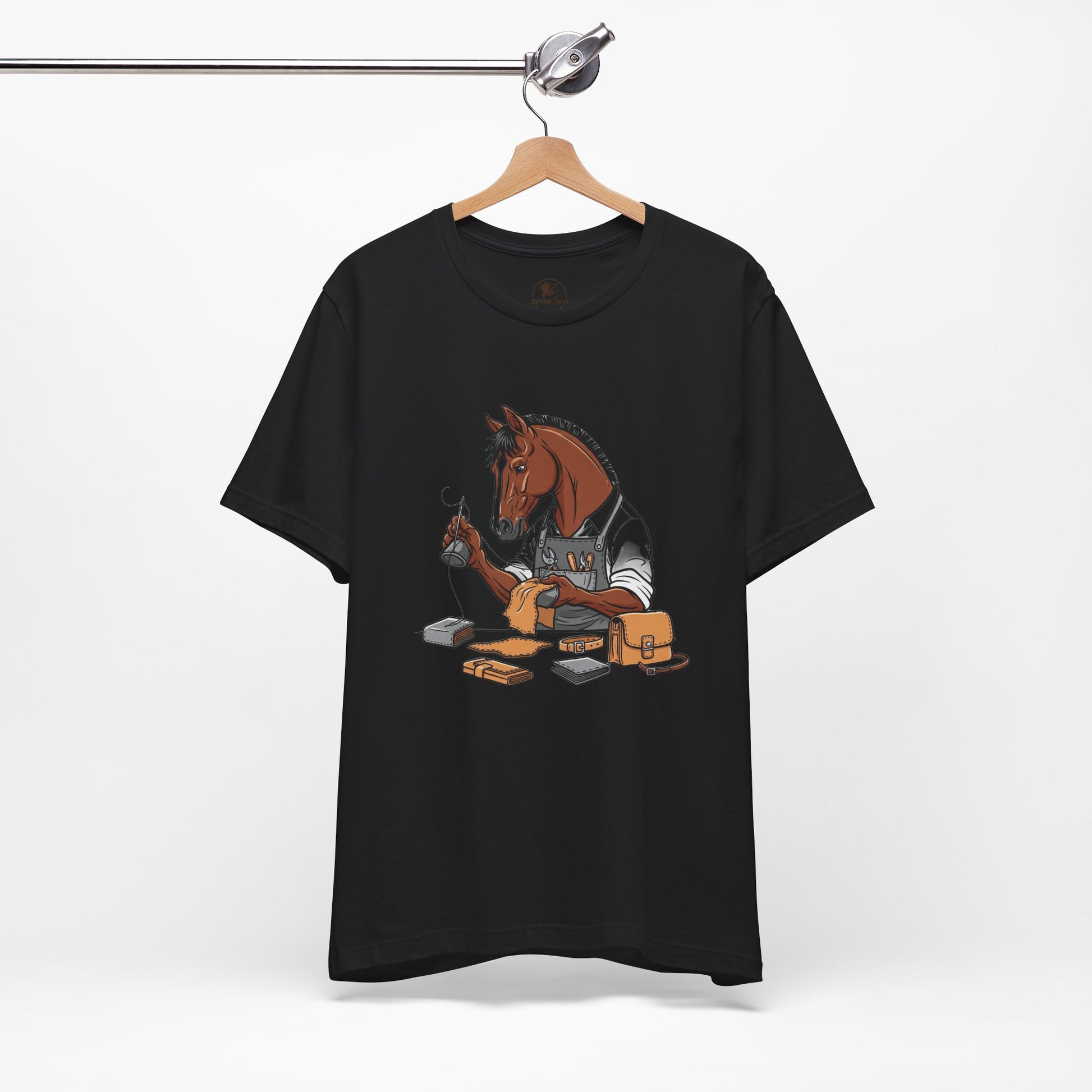 Equestrian Unisex Tee - Funny Horse Shirt for Animal Enthusiasts, Perfect Gift for Horse Lovers - ArtOm_farm™ LEATHER 