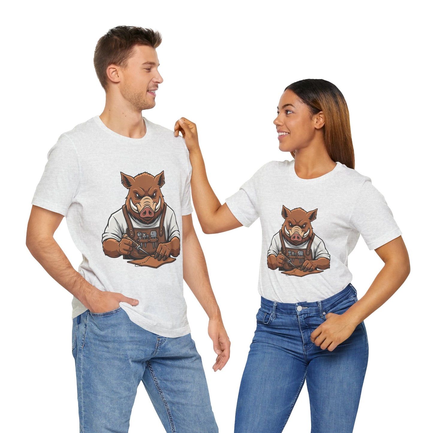 Crafty Pig Graphic Shirt - Fun Unisex Tee for Animal Lovers, Casual Birthday Apparel, and Funny Gift - ArtOm_farm™ LEATHER 