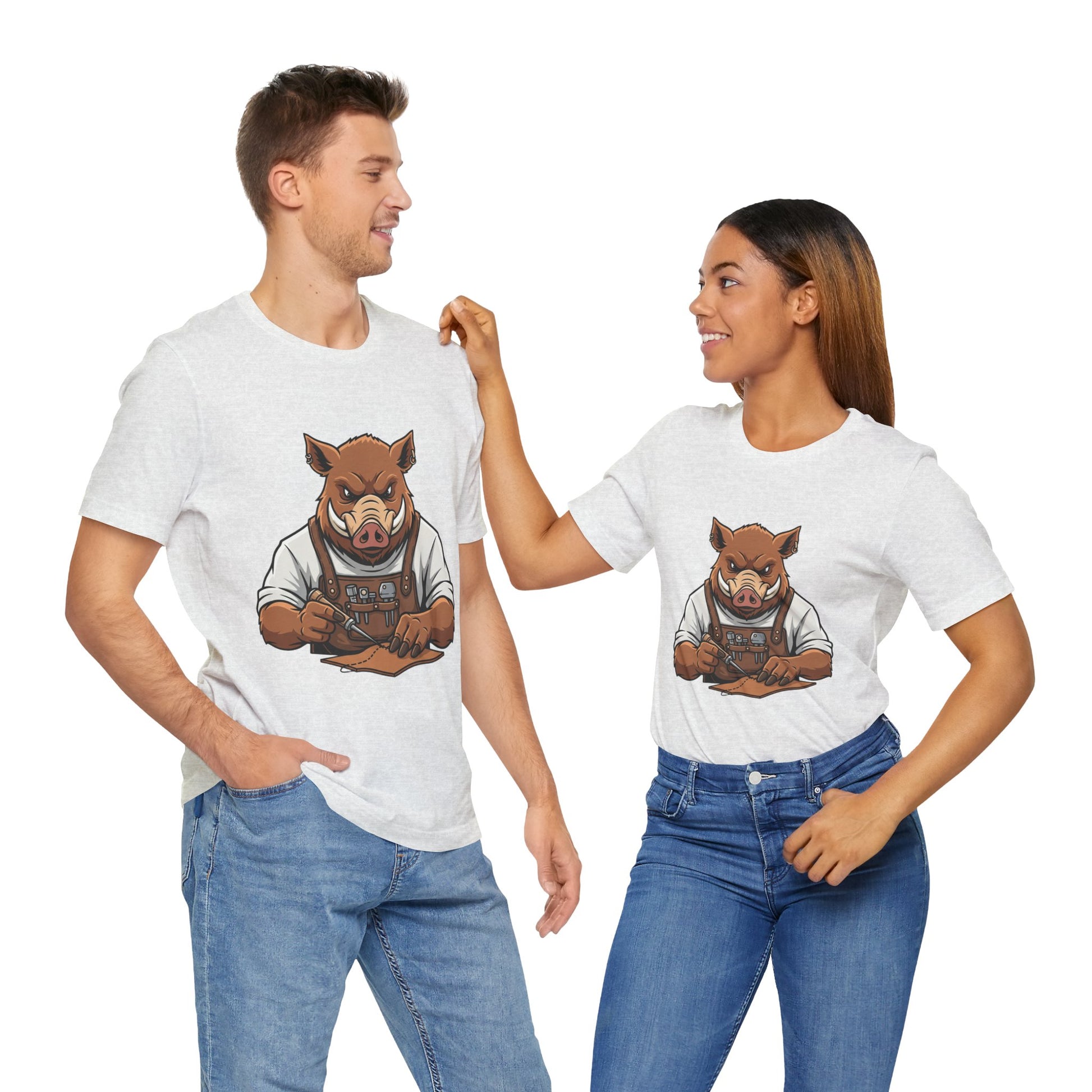 Crafty Pig Graphic Shirt - Fun Unisex Tee for Animal Lovers, Casual Birthday Apparel, and Funny Gift - ArtOm_farm™ LEATHER 