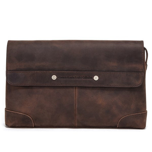 Retro Leather Men's Clutch - Multifunctional Crazy Horse Leather Design - ArtOm_farm™ LEATHER